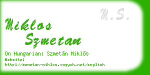 miklos szmetan business card